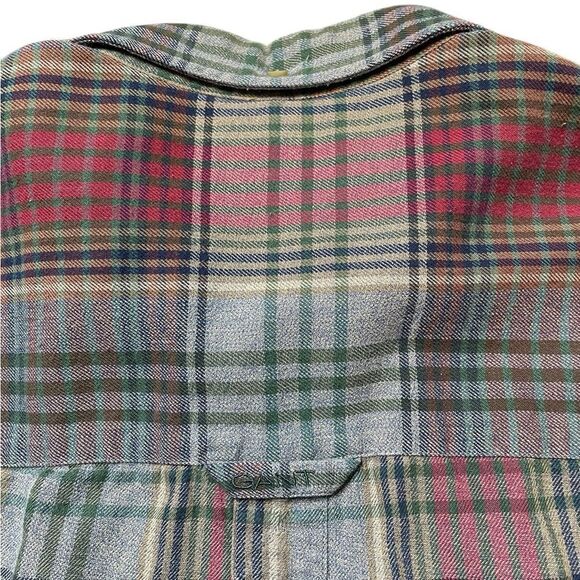 GANT Coastal Twill Long Sleeve Button Down Plaid Shirt Size Medium - Picture 4 of 7